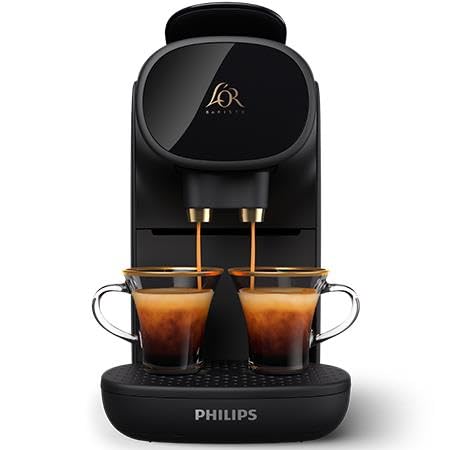 Philips L'Or Barista, Cafetière Espresso, compatible Nespresso capsules, Capsules XXL pour 1 café double ou 2 cafés à la fois, Noir, (LM9012/60) - ZEROTURNN