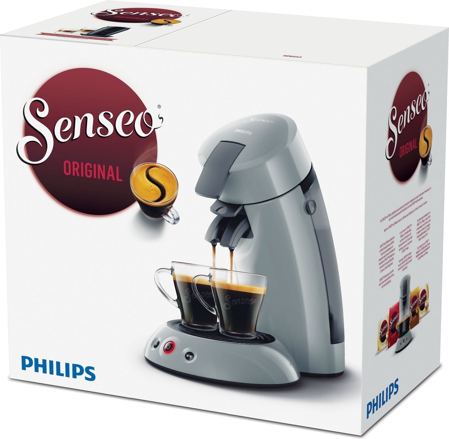 PHILIPS Machine à café dosette SENSEO ORIGINAL HD6553/71 - Booster d'arômes - Crema Plus (mousse plus dense) - 1 à 2 tasses - Gris - ZEROTURNN