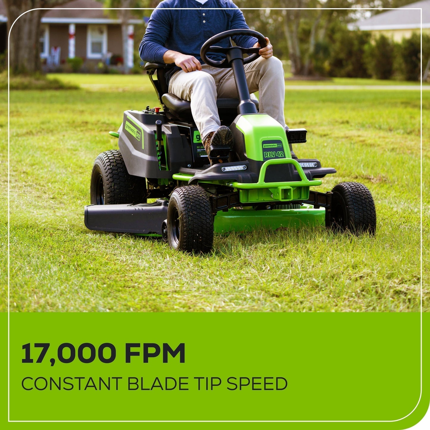 60V 42" Cordless Battery CrossoverT Riding Lawn Mower w/ Four (4) 8.0Ah Batteries and Two (2) Dual Port Turbo Chargers - ZEROTURNN